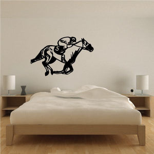 Bull rider wall decal vinyl sticker, black riding silhouette