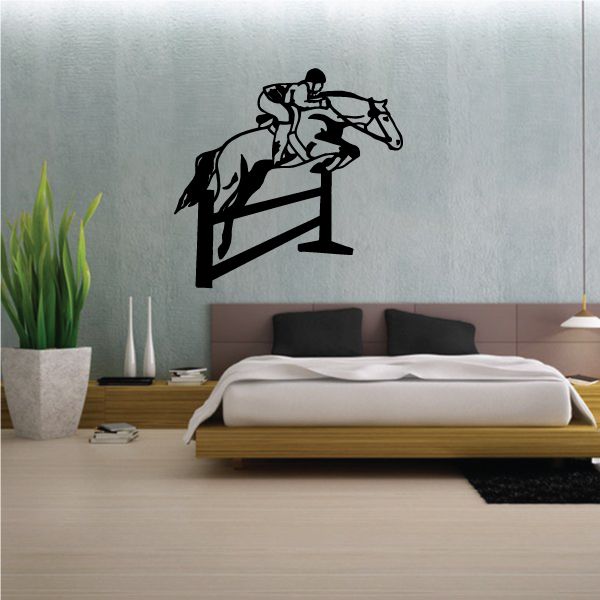 Bull riding wall decal, black vinyl silhouette of rider on bucking bull