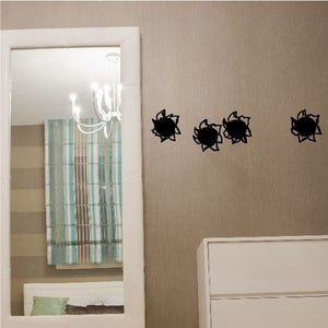 Bull riding wall decal set, black stylized bull silhouettes on beige wall