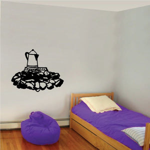 Bull rider wall vinyl decal, black silhouette of bull and rider