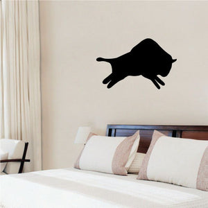 Black running bull silhouette decal