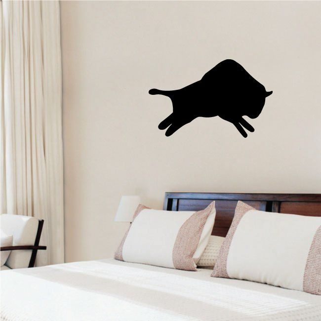 Black running bull silhouette decal