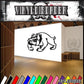 Bulldog workout decal with black bulldog logo on white backing
