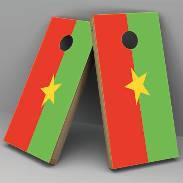 Burkina Faso Flag Cornhole Board Vinyl Decal Wrap