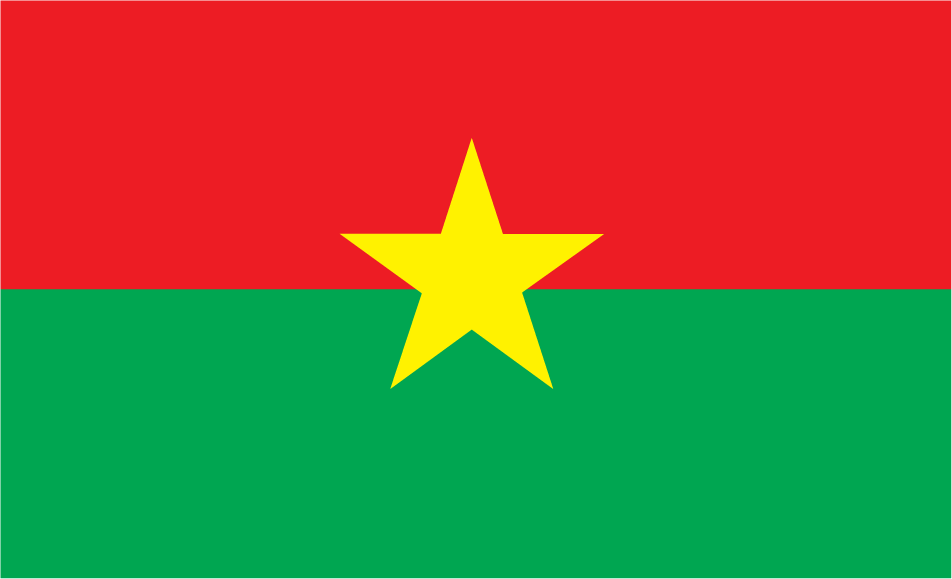 Burkinafaso Flag Sticker, isolated printed sticker artwork