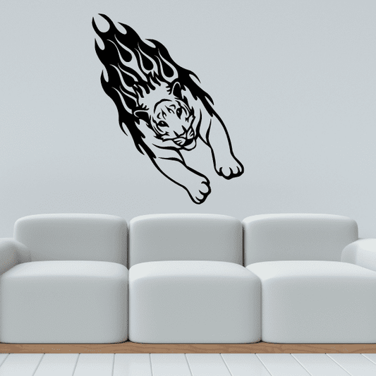 Image of Burning Charge Tiger Decal