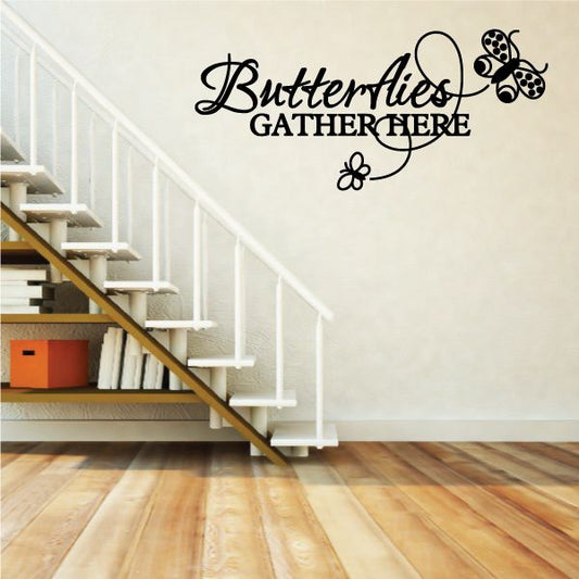 Image of Butterflies Gather Here Decal