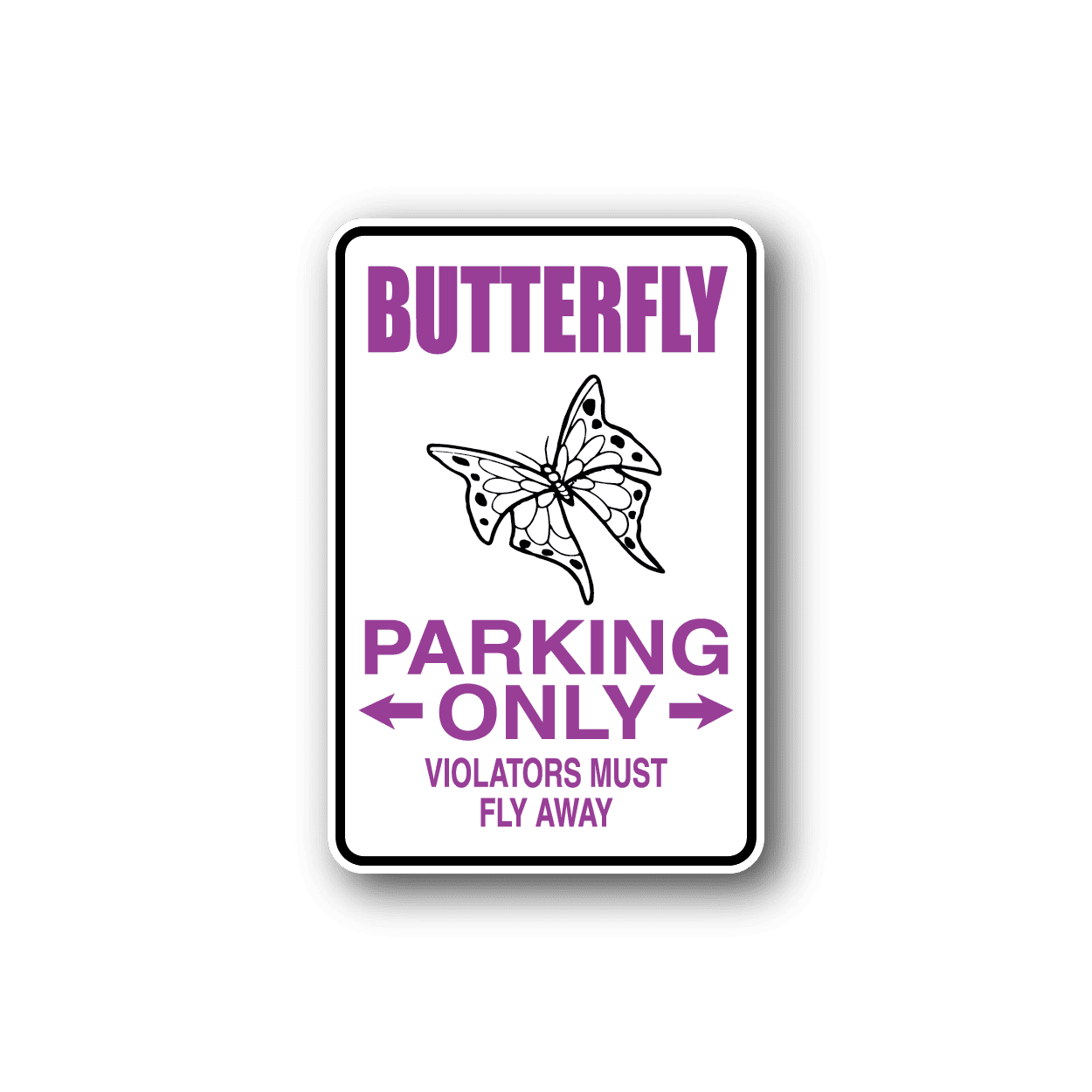 Image of Butterfly Parking Only Sticker