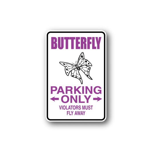 Image of Butterfly Parking Only Sticker