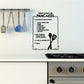 Buttermilk pancakes recipe wall decal with fork, spoon, and spatula icons and bullet steps