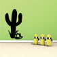 Cactus decal set with black sombrero hats on yellow cactus shapes