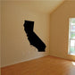 California state decal, black California silhouette shape on wall