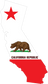 California Shape State Flag Sticker, isolated printed sticker artwork