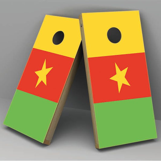 Cameroon Flag Cornhole Board Vinyl Decal Wrap