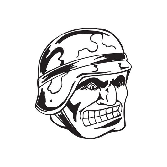 Image of Camoflauge Helmeted Soldier Decal