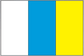 Canary Islands flag sticker, rectangular with white, blue, and yellow vertical bands