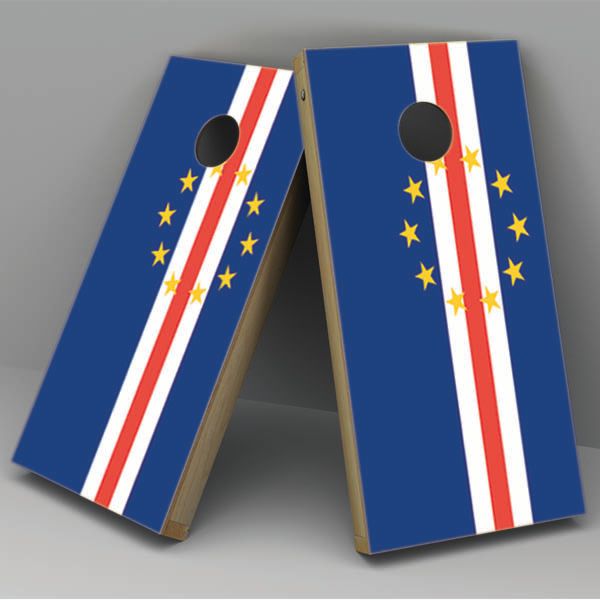 Cape Verde Flag Cornhole Board Vinyl Decal Wrap