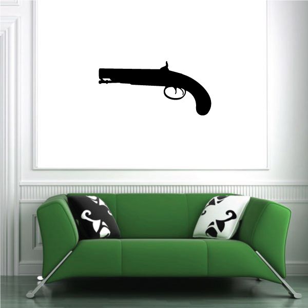 Black pistol silhouette decal