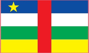 Rectangular car flag sticker with blue star, red stripe, green and yellow bands