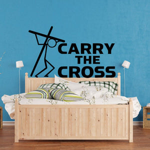 Carry the Cross wall decal with cross symbol and "CARRY THE CROSS" lettering