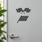 Car window vinyl decal sticker, black and white checkered flags with X shape
