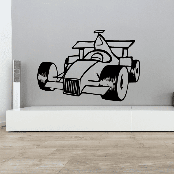 Image of Cartoon Indy Car Racer Decal