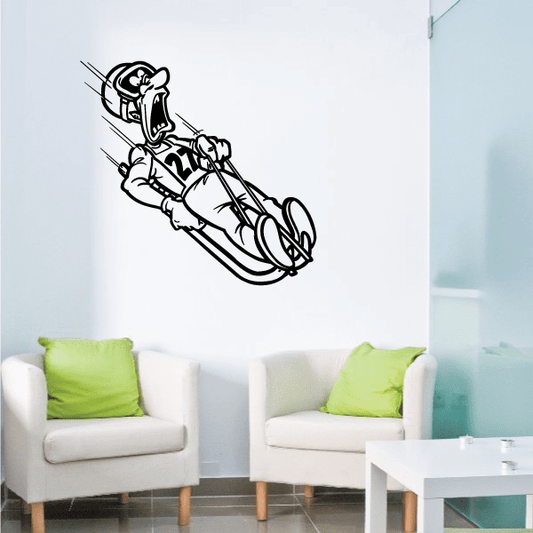 Image of Cartoon Luge RIder Decal