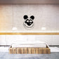 Cartoon panda wall decal with smiling black ears and round white face