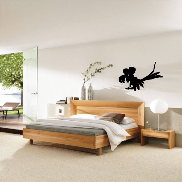 Image of Cartoon Parrot Silhouette Decal