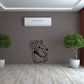 Cartoon standing mouse decal, black outline with textured lines