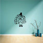 Cartoon Thanksgiving turkey wall decal with black hat and pilgrim-style attire