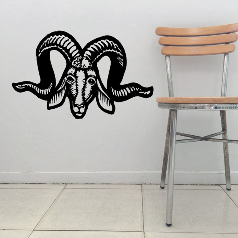 Image of Carved Style Ram Head Decal