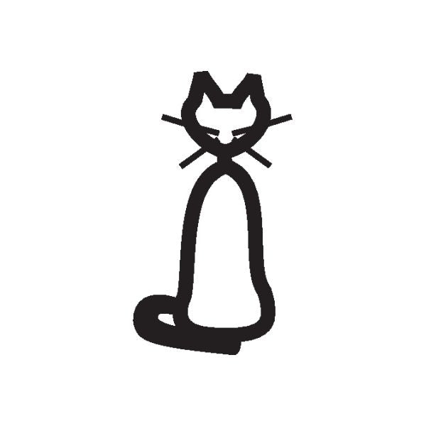 Black outline cat sitting front decal