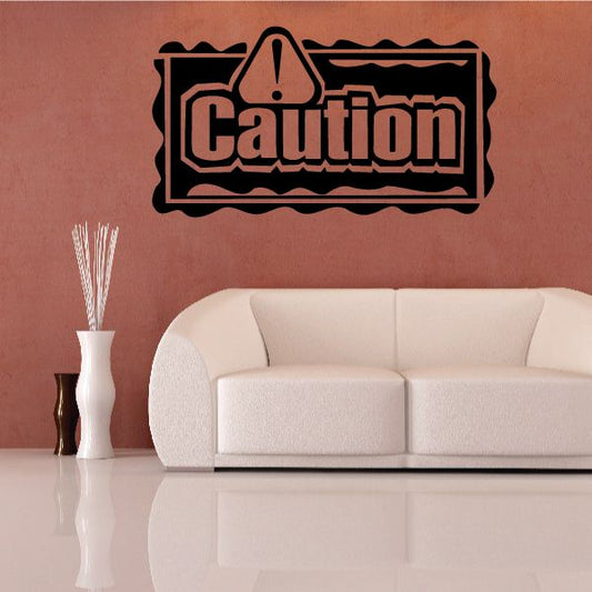 Image of Caution Wall Decal - Vinyl Decal - Car Decal - Business Sign - MC203