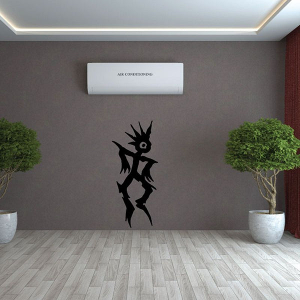 Cave painting man wall decal, black silhouette