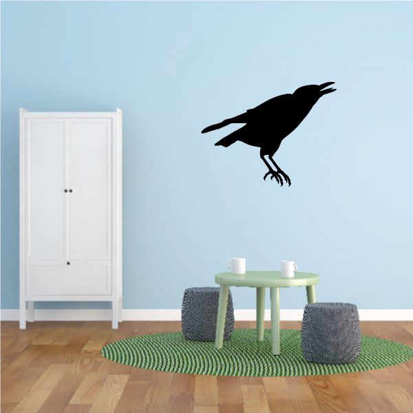 Image of Cawing Crow Silhouette Decal