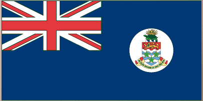 Cayman Islands flag sticker with blue Union Jack and circular coat of arms
