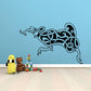 Celtic rodent wall decal with black knotwork design