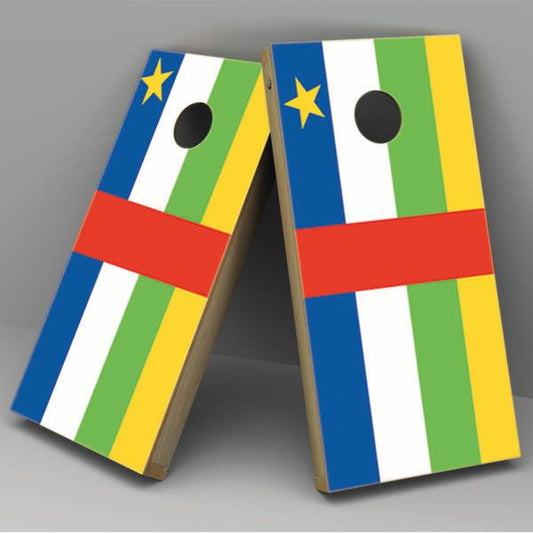 Central African Republic Flag Cornhole Board Vinyl Decal Wrap