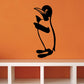 Black penguin silhouette vinyl wall decal with orange beak and flipper detail.