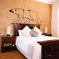 Charging polar bear wall decal, black outline on light wall