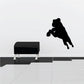 Charging rottweiler silhouette wall decal in dark black