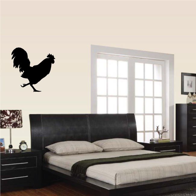 Image of Chasing Rooster Silhouette Decal