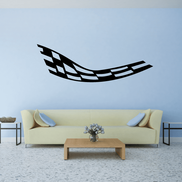 Image of Checkered Flags Wall Decal - Vinyl Decal - Car Decal - SM006