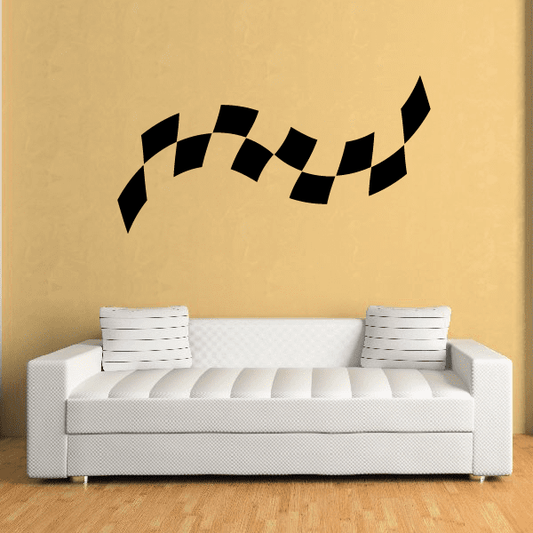 Image of Checkered Flags Wall Decal - Vinyl Decal - Car Decal - SM020