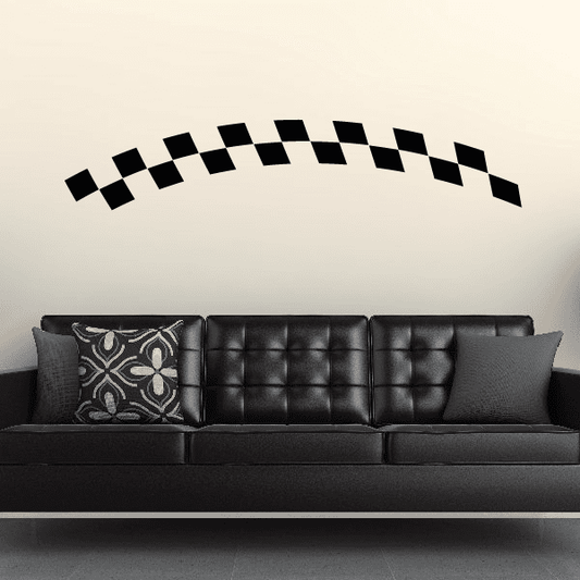 Image of Checkered Flags Wall Decal - Vinyl Decal - Car Decal - SM021