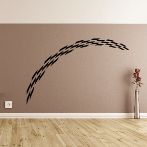 Checkered flag vinyl wall decal forming a sweeping black-and-white arc