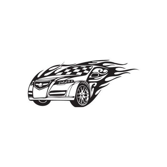 Image of Chevy Sports Car Flames Decal