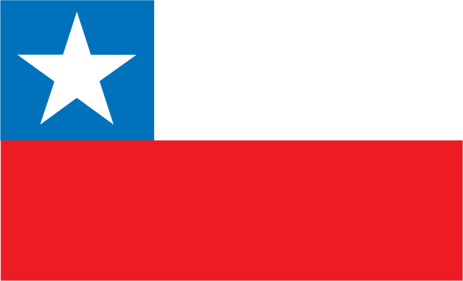 Chile flag sticker with blue canton, white star, and red and white stripes