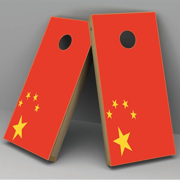 China Flag Cornhole Board Vinyl Decal Wrap